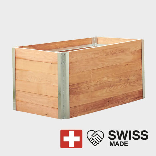 Hochbeet aus Lärchenholz hergestellt in der Schweiz